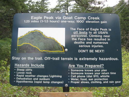 Eagle Peak trailhead, Air Force Academy, Colorado Springs